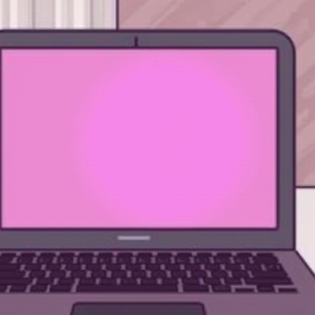 розовый цвет экрана ноутбука
