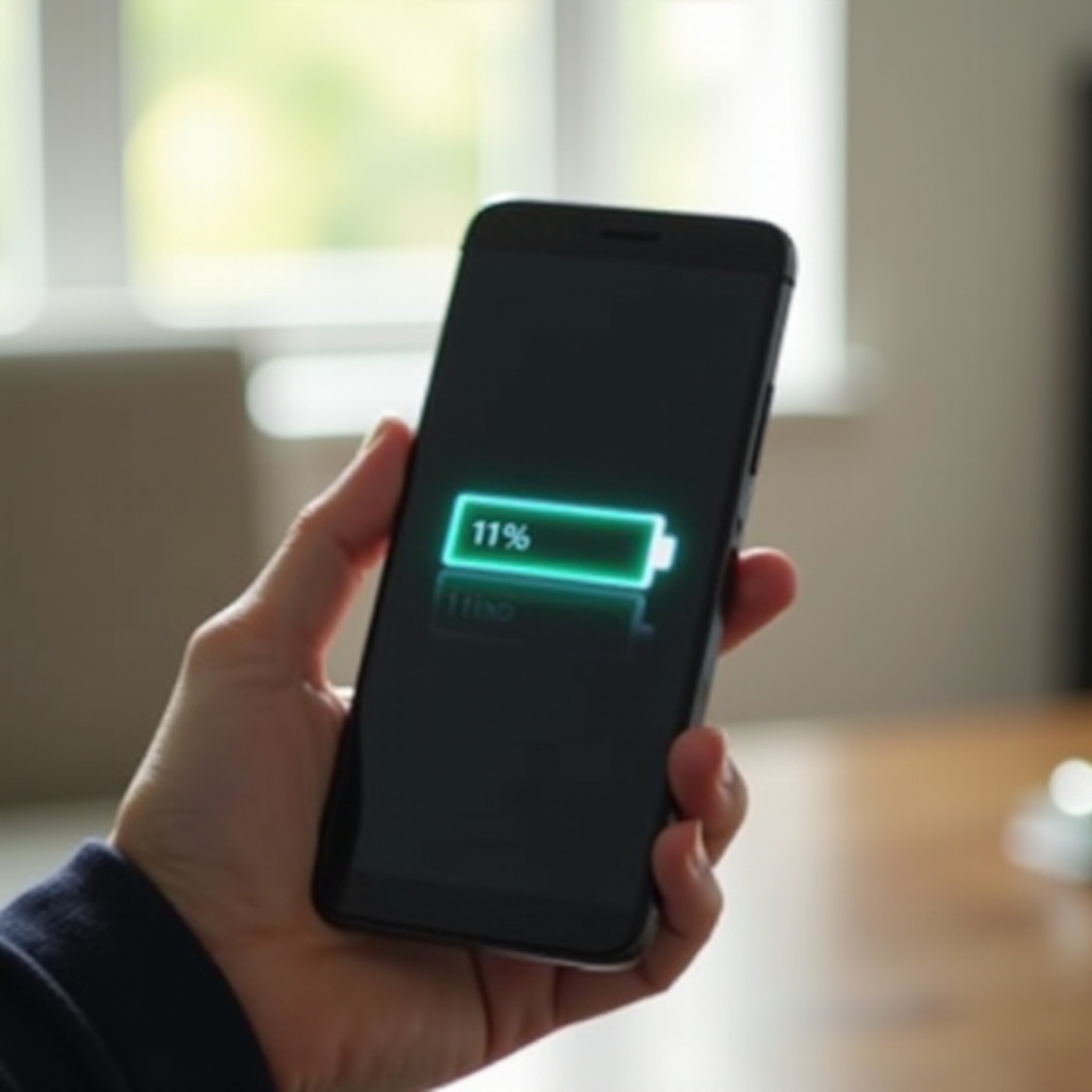 покажи процента на батерията в Android