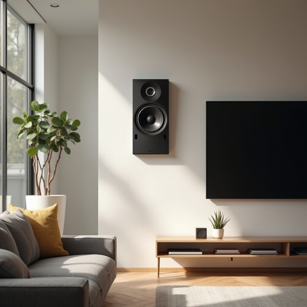 speakers mounted on walls