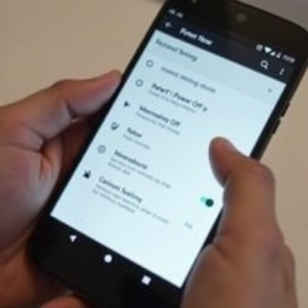 repornire telefon Android din setări