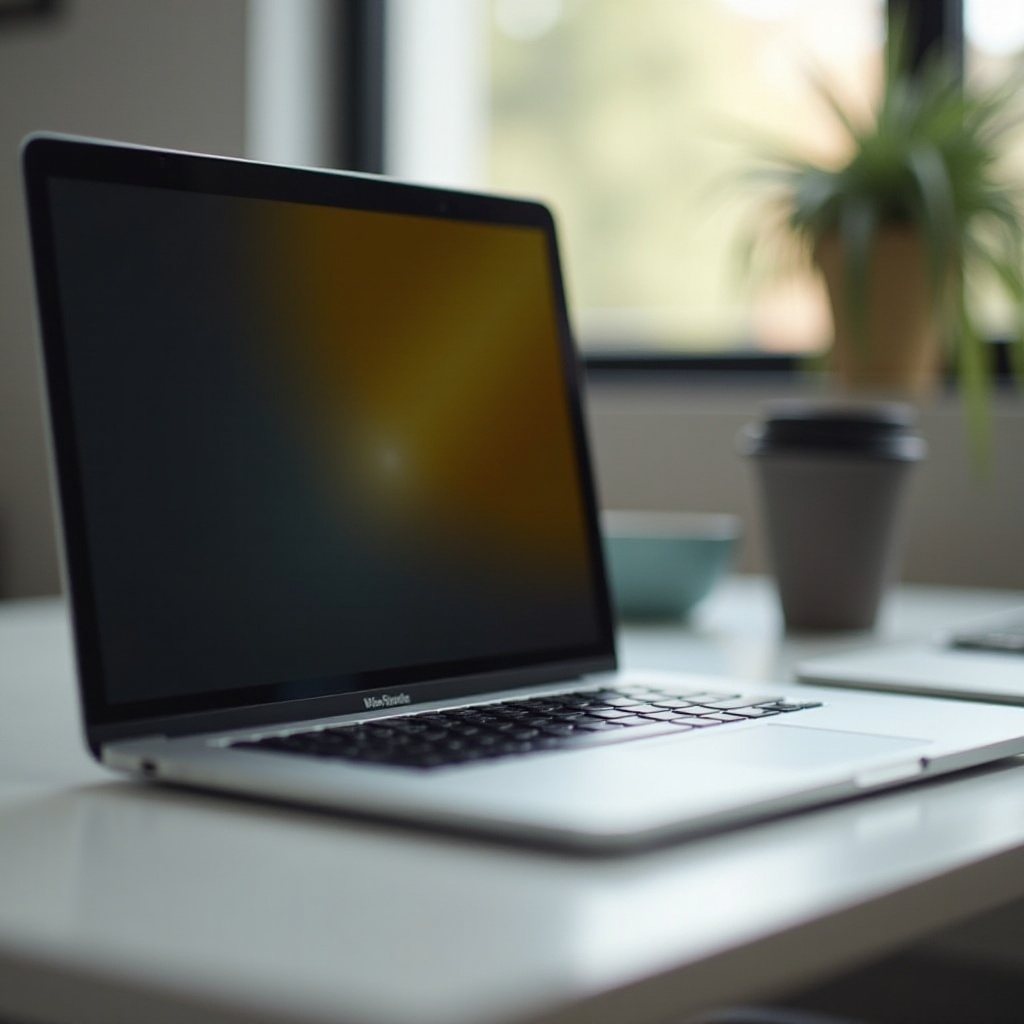 желтый угол экрана MacBook Pro