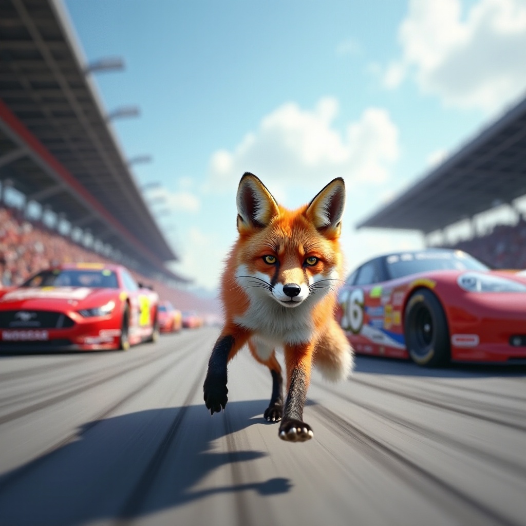 что случилось с лисой на трассовой камере nascar
