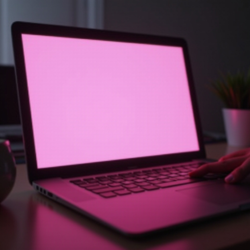 laptop screen pink color