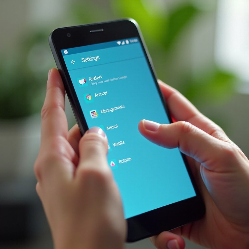 рестартиране на Android телефон от настройките
