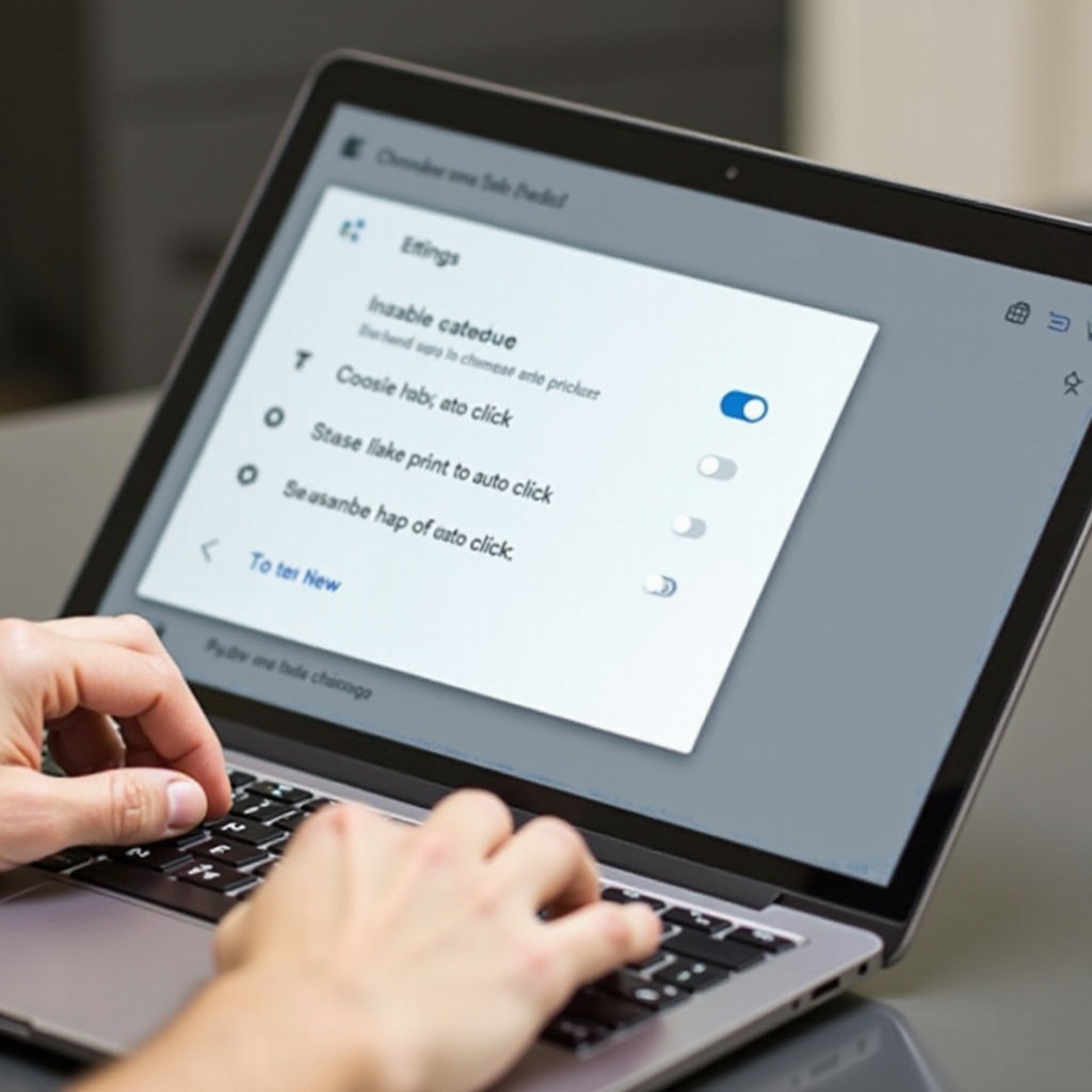 تطبيق Chromebook لتعطيل النقر التلقائي في Android