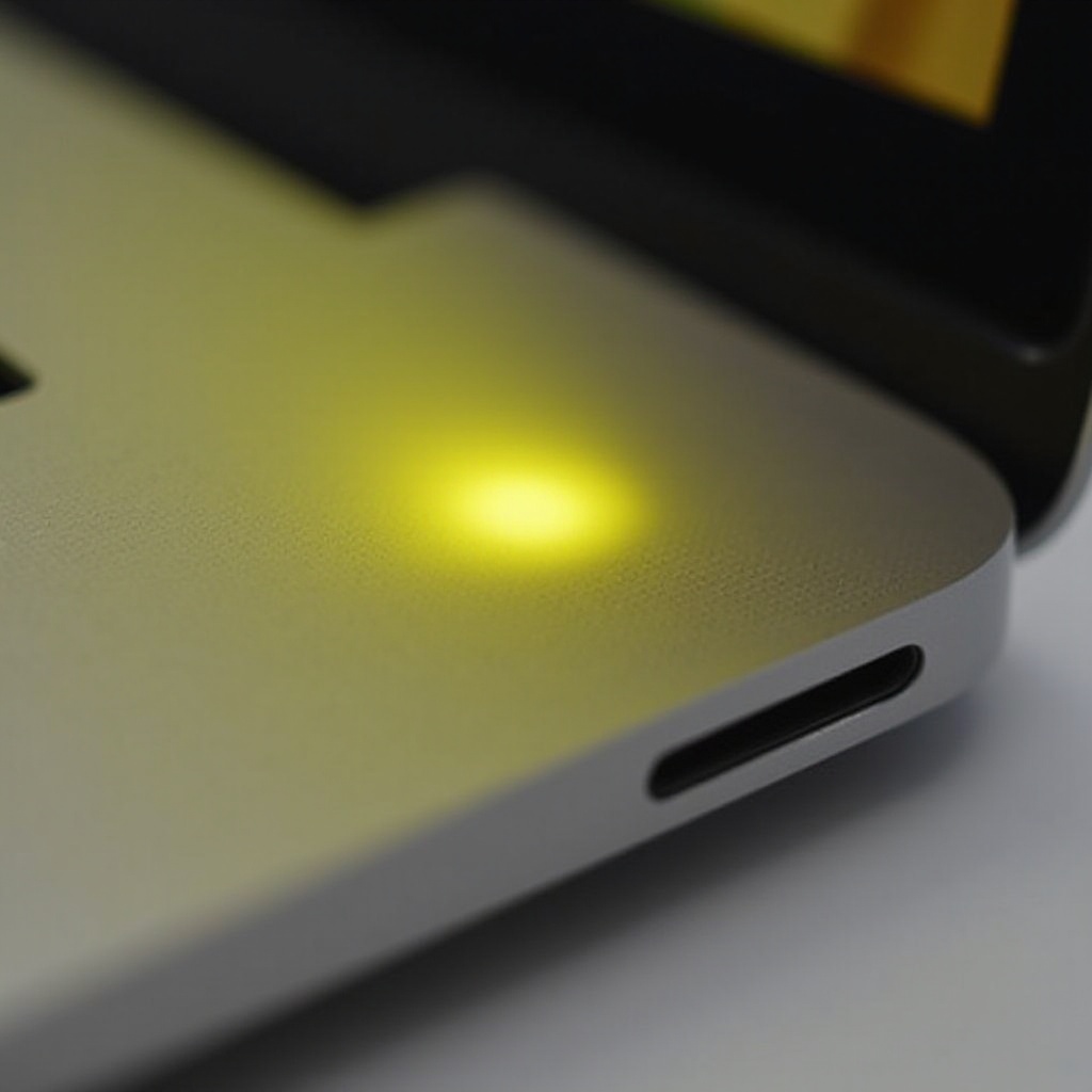 żółty róg ekranu MacBooka Pro