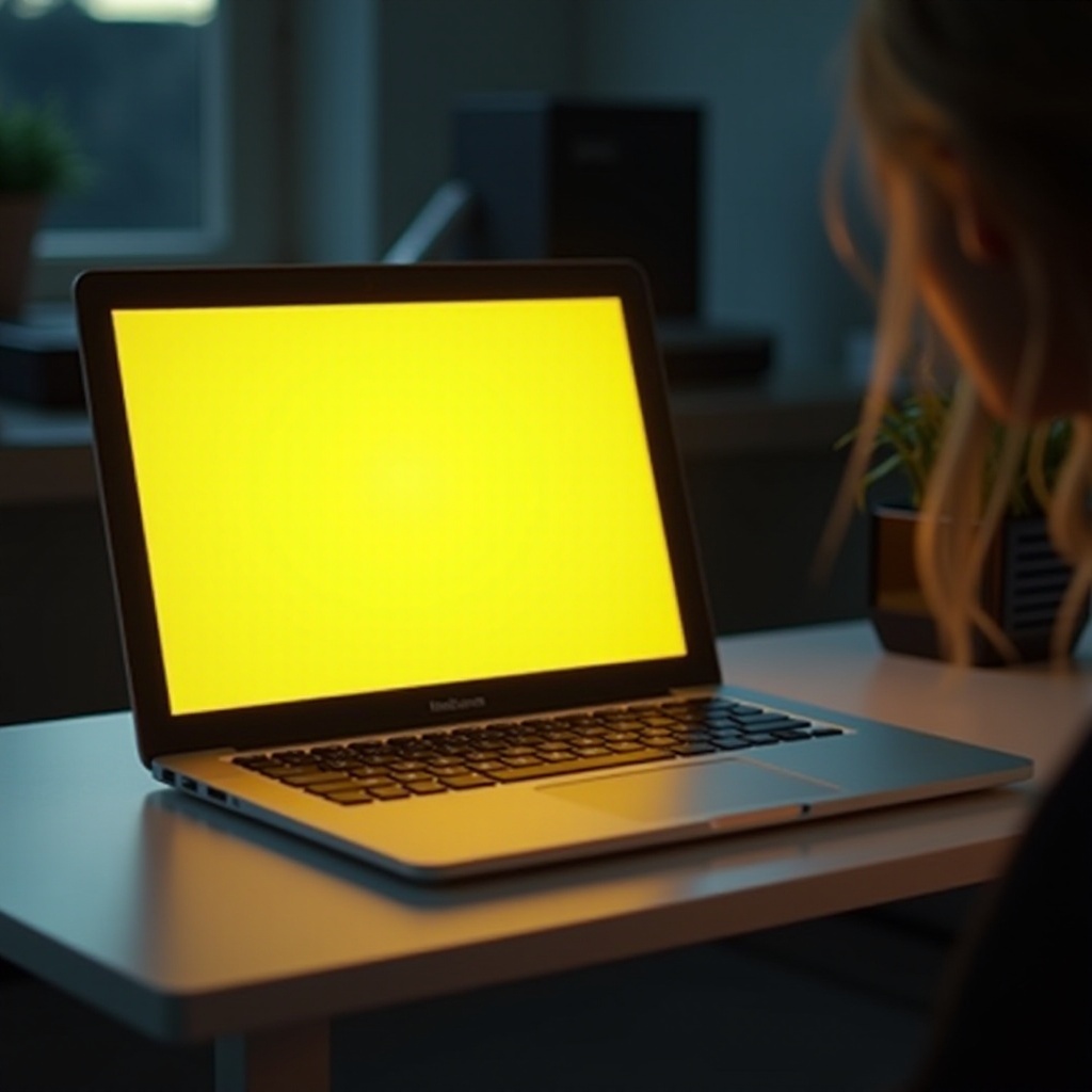 жути угао екрана MacBook Pro